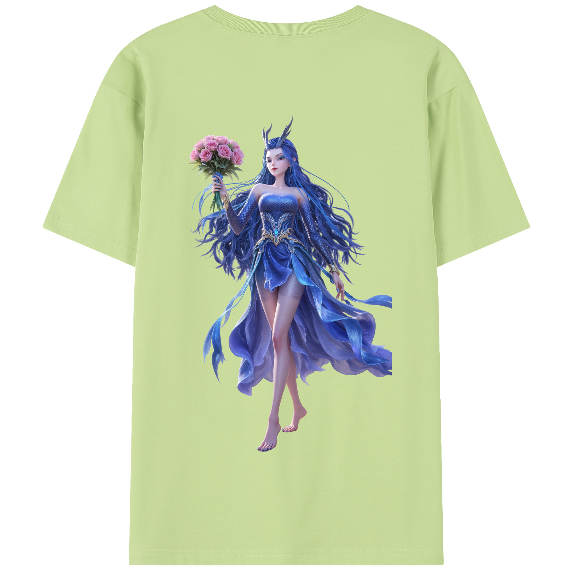 （画像用） Ne Zha 2 ナタ 魔童の大暴れ 綿100％半袖Tシャツ（背面プリント）
